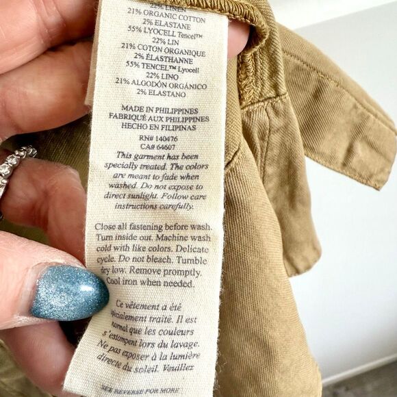 NWT faherty “Arlie” short sleeve shirt dress in Tan. Size M - Picture 7 of 13